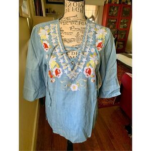 Tribal Jeans Embroidered Tunic NWT